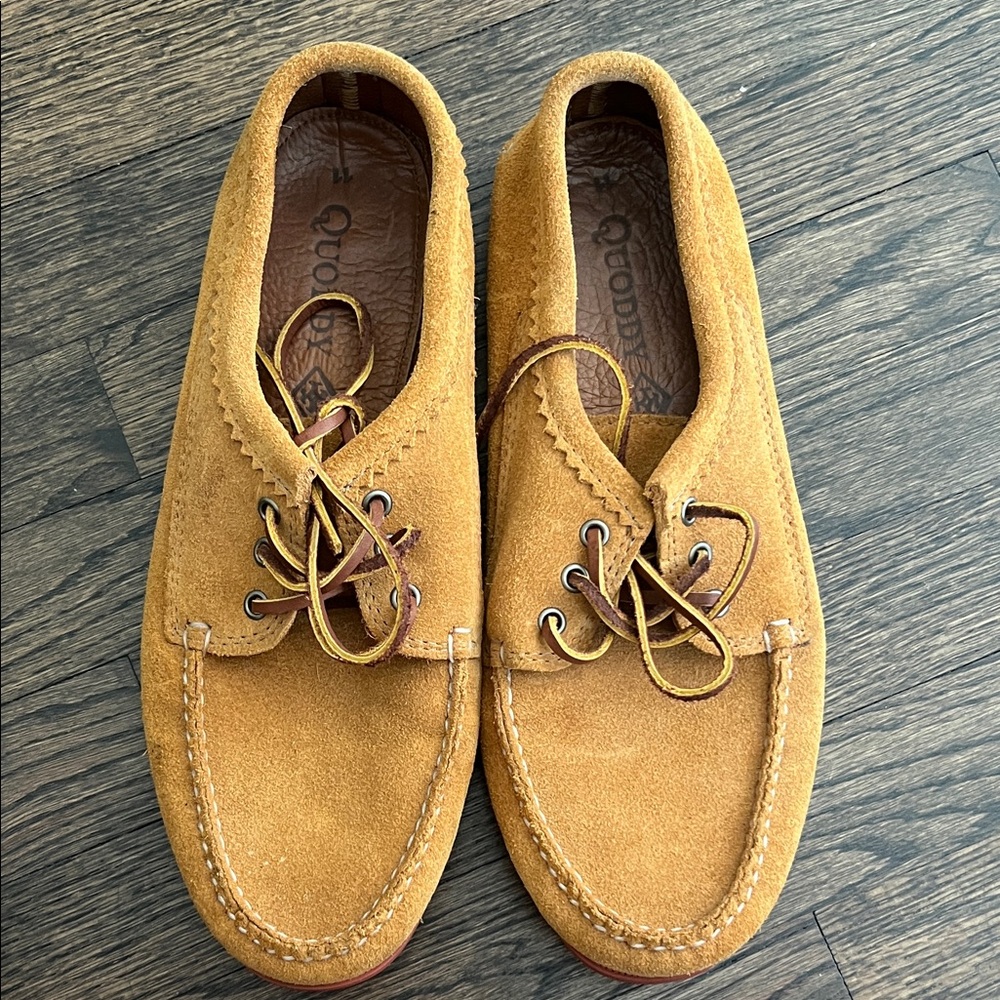 Quoddy Men's Mustard Suede Boat Shoes
